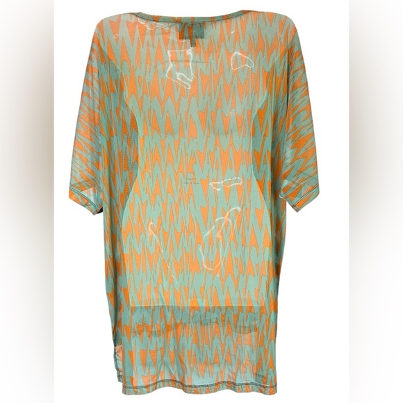 Stylish Black and Orange Women's Cover Up Size L - Picture 2 of 3